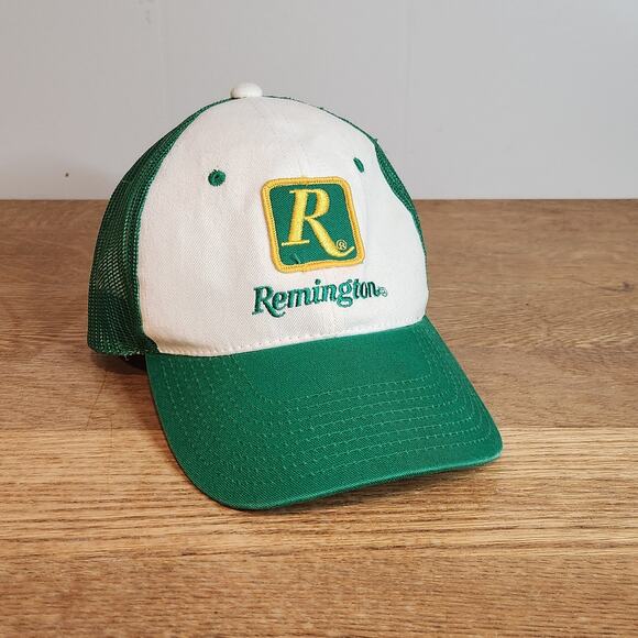 Vtg Remington Patch Green Cap Official Product Trucker Snapback Hat Adjustable - Picture 1 of 5